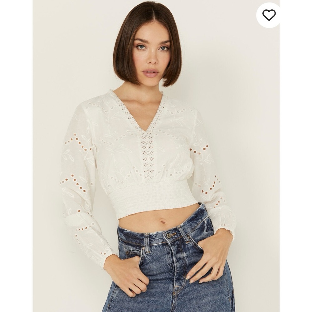 Shyanne Smocked Waist Cropped Blouse